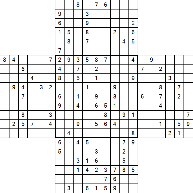 Cross Sudoku - Difícil