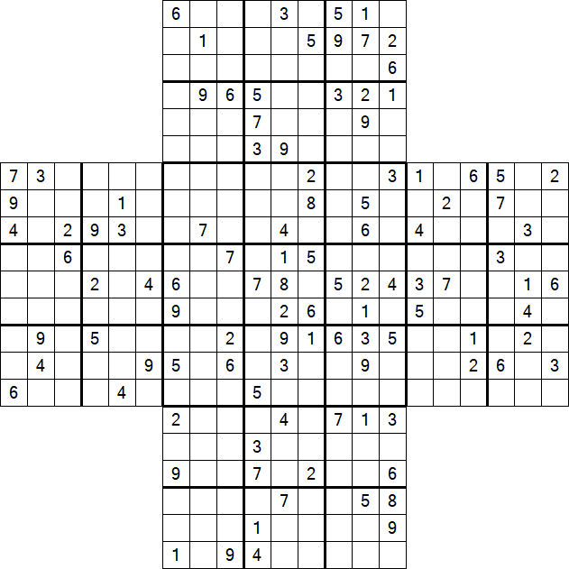 Cross Sudoku - Difícil