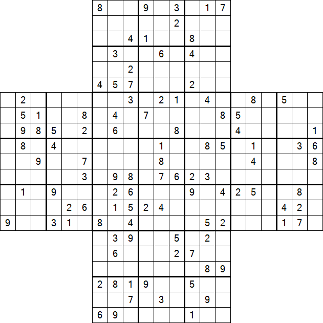 Cross Sudoku - Difícil