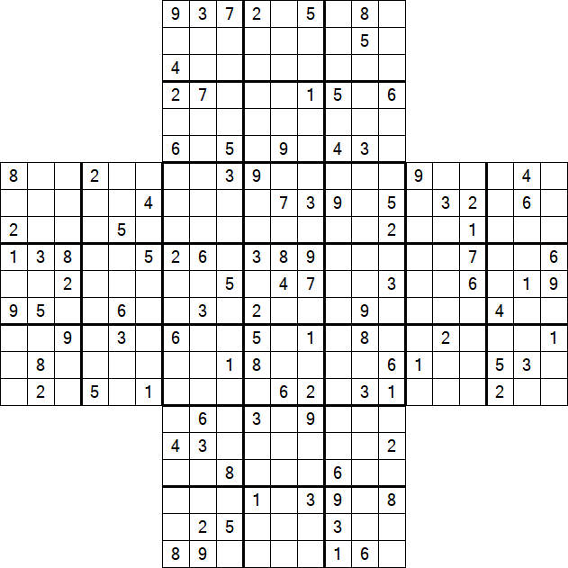Cross Sudoku - Difícil