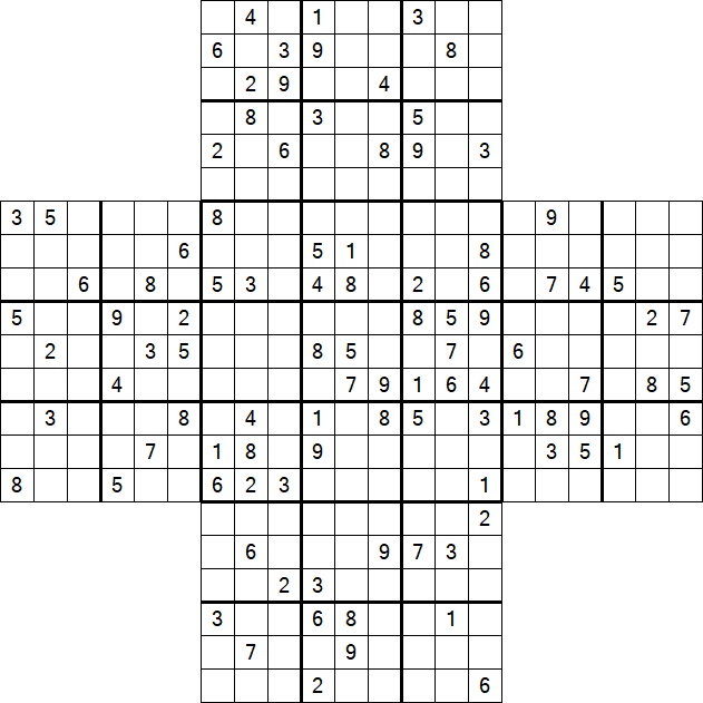 Cross Sudoku - Difícil
