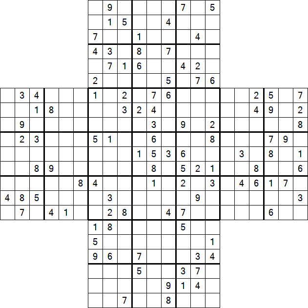 Cross Sudoku - Difícil