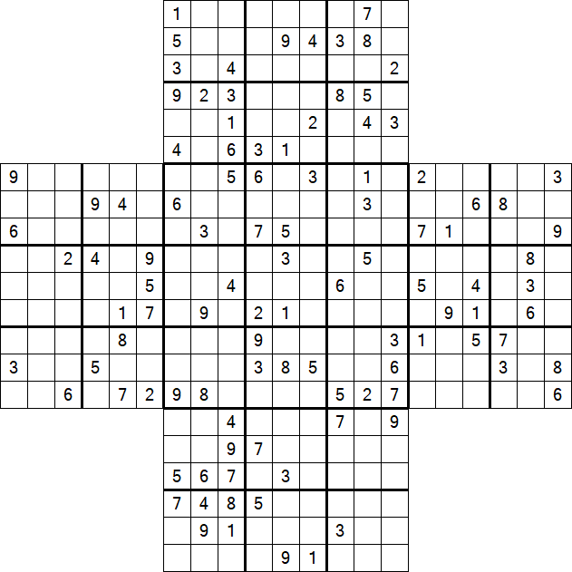 Cross Sudoku - Hard