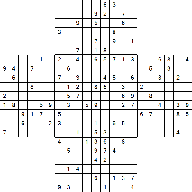 Cross Sudoku - Difícil