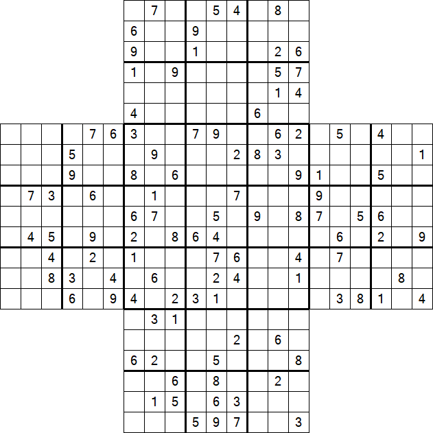 Cross Sudoku - Difícil
