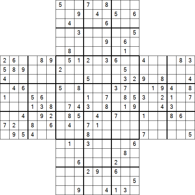 Cross Sudoku - Difícil