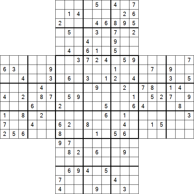 Cross Sudoku - Difícil