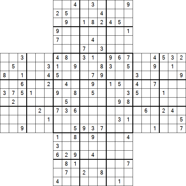 Cross Sudoku - Difícil