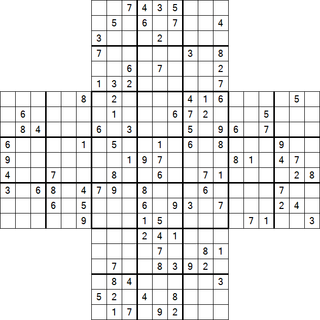 Cross Sudoku - Difícil