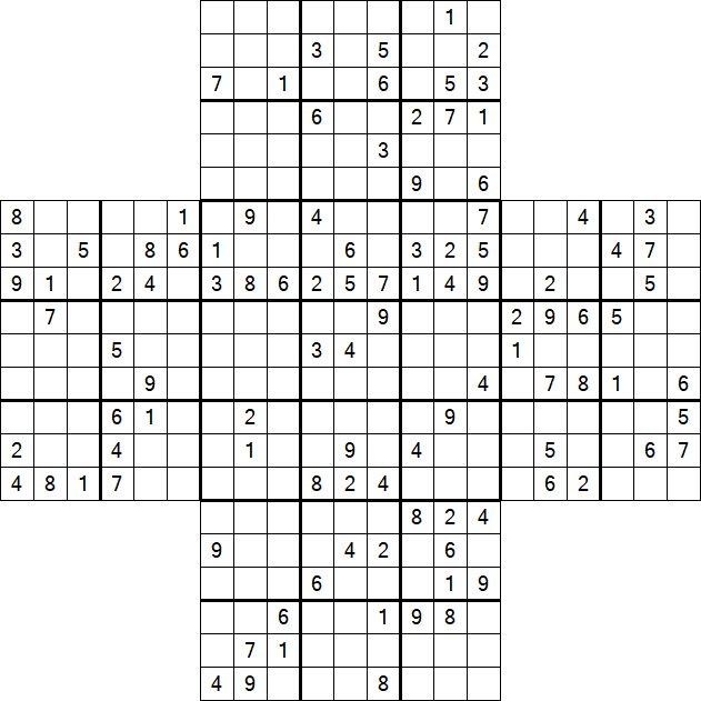 Cross Sudoku - Schwierig