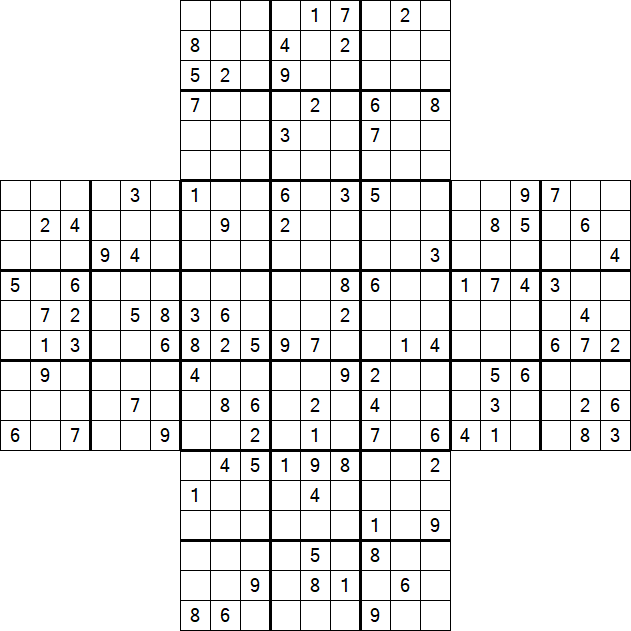 Cross Sudoku - Schwierig