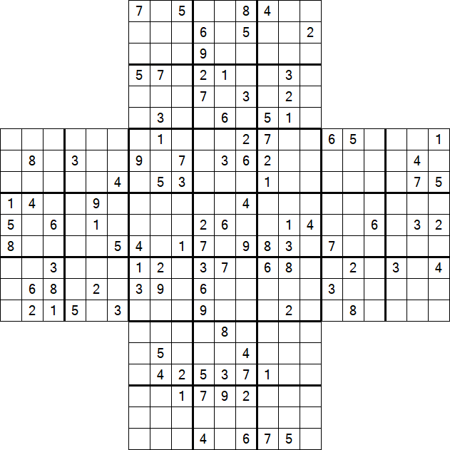 Cross Sudoku - Schwierig