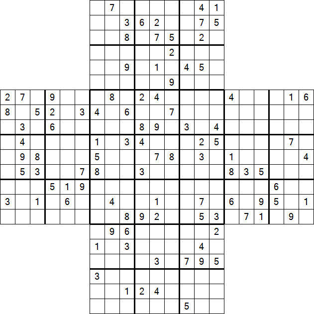 Cross Sudoku - Schwierig