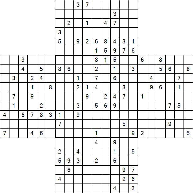 Cross Sudoku - Schwierig