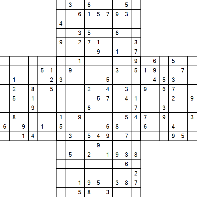 Cross Sudoku - Schwierig