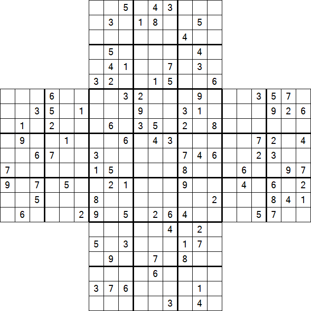 Cross Sudoku - Schwierig