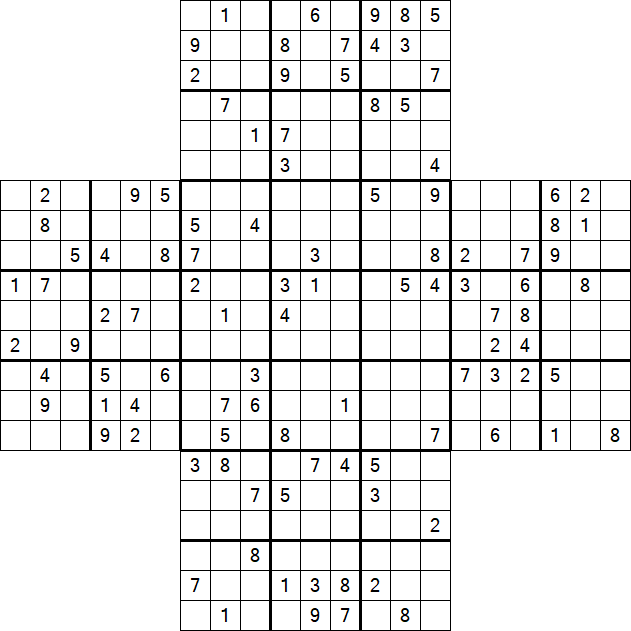 Cross Sudoku - Schwierig