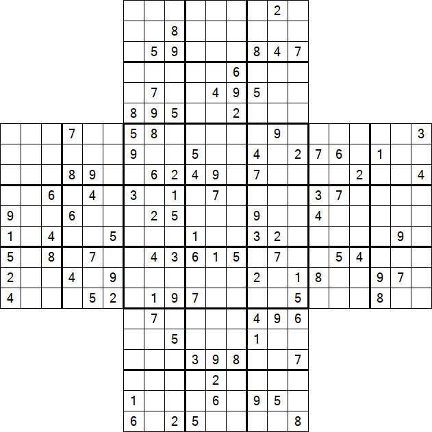 Cross Sudoku - Schwierig