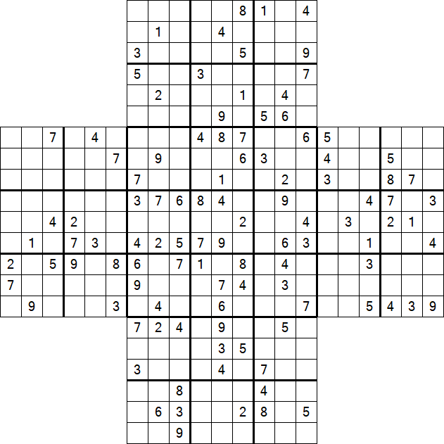 Cross Sudoku - Schwierig