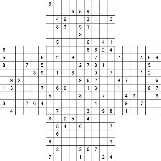 Cross Sudoku - Schwierig