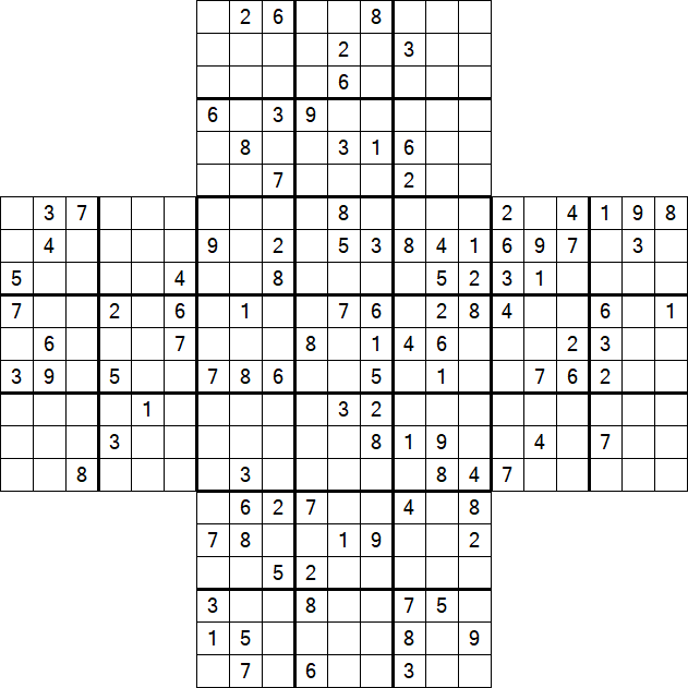 Cross Sudoku - Schwierig