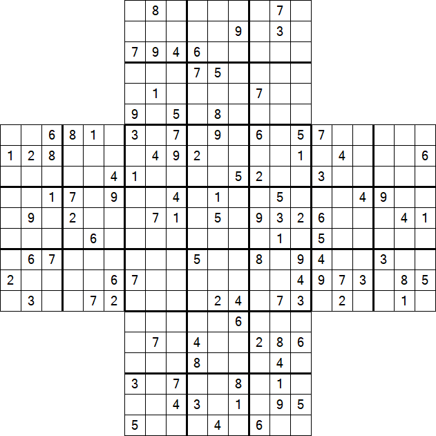 Cross Sudoku - Schwierig