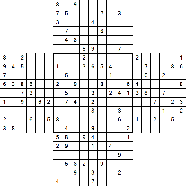 Cross Sudoku - Schwierig