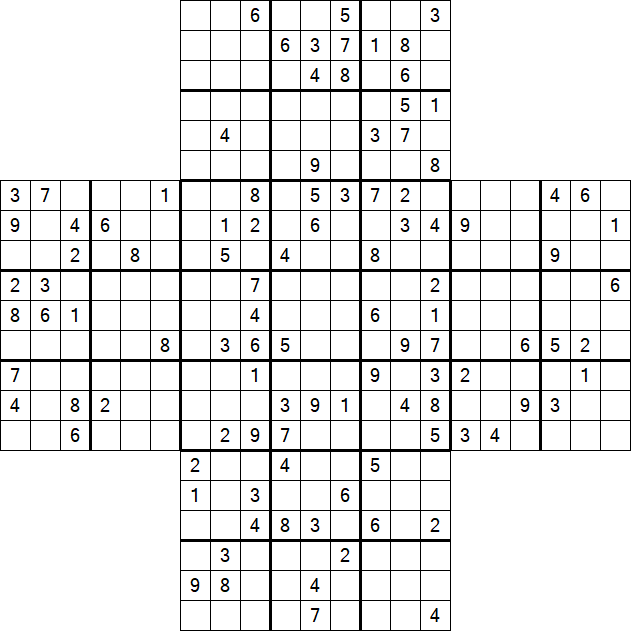 Cross Sudoku - Schwierig