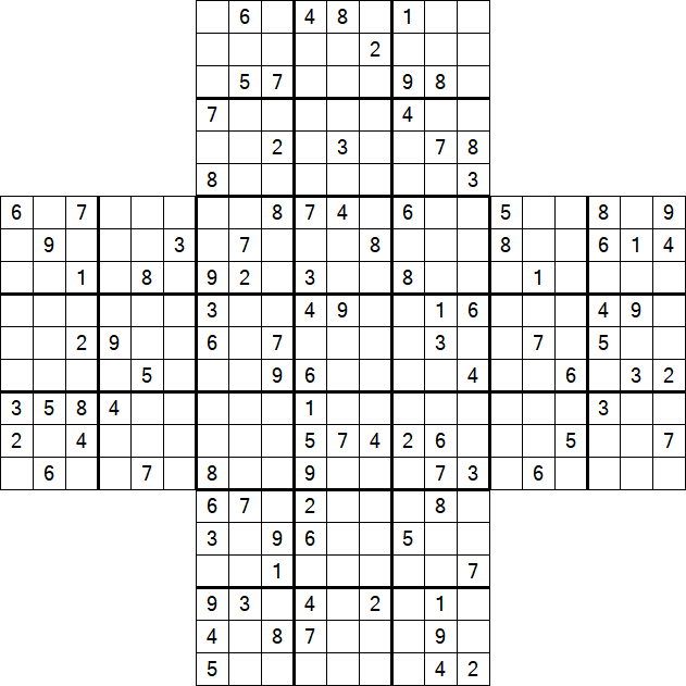 Cross Sudoku - Schwierig