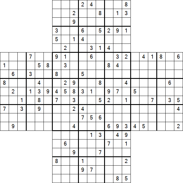 Cross Sudoku - Schwierig