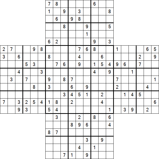 Cross Sudoku - Schwierig