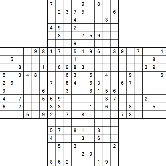 Cross Sudoku - Schwierig