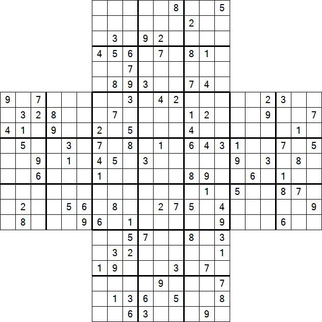 Cross Sudoku - Schwierig