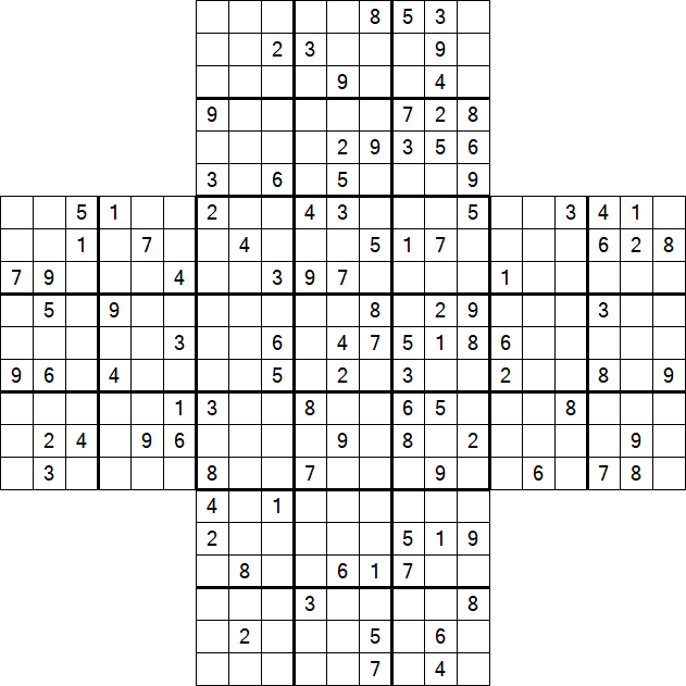 Cross Sudoku - Schwierig