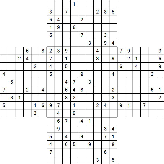 Cross Sudoku - Schwierig