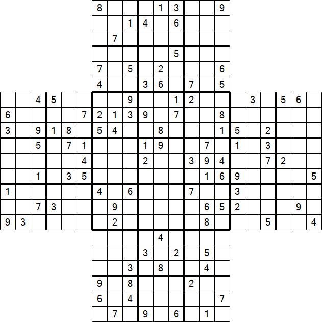 Cross Sudoku - Schwierig