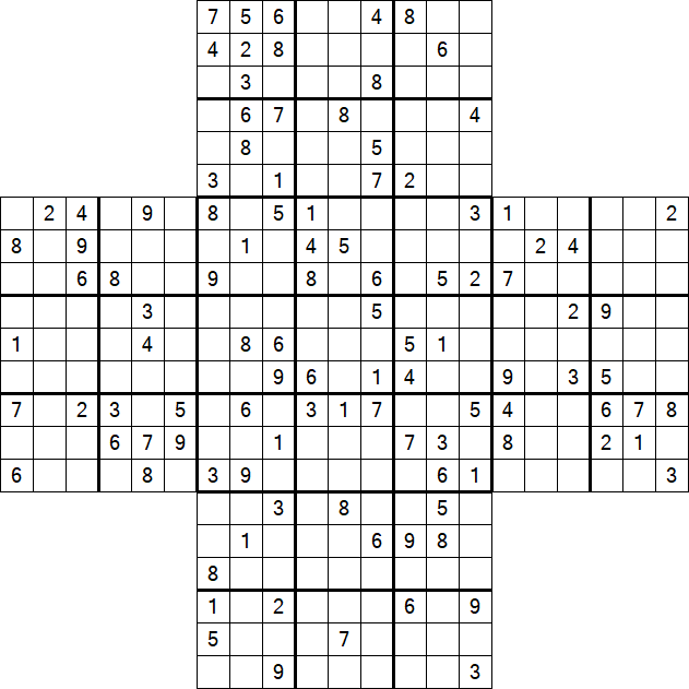Cross Sudoku - Schwierig
