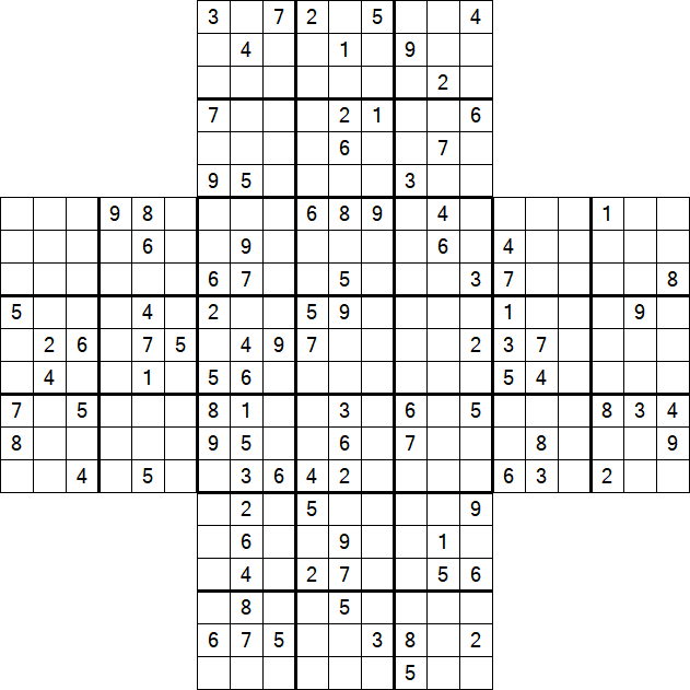 Cross Sudoku - Schwierig
