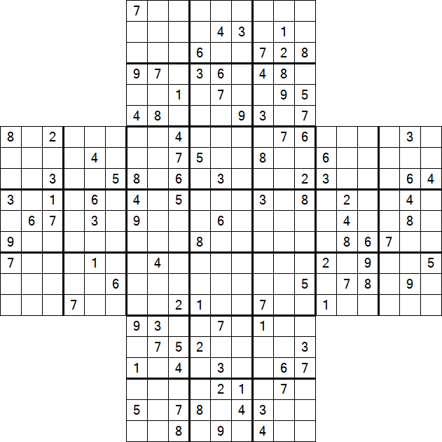 Cross Sudoku - Schwierig