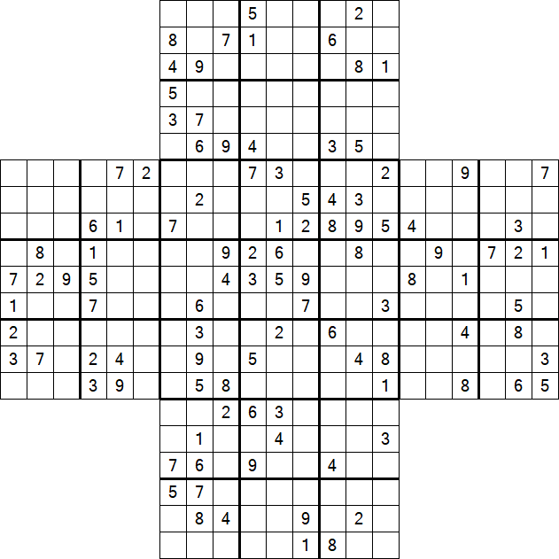 Cross Sudoku - Schwierig