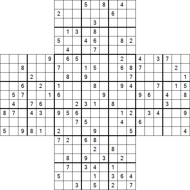 Cross Sudoku - Schwierig