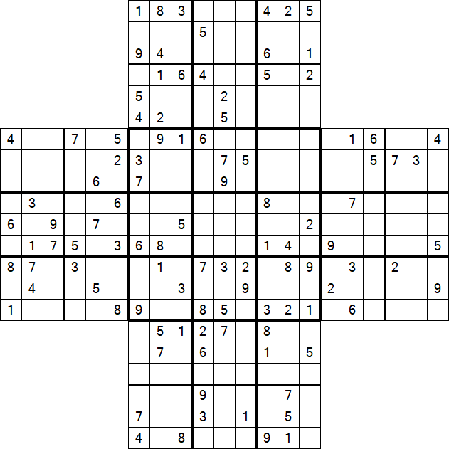 Cross Sudoku - Schwierig