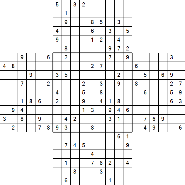 Cross Sudoku - Schwierig