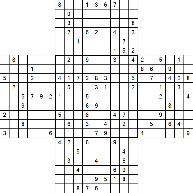Cross Sudoku - Schwierig