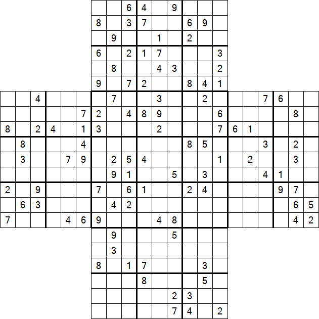 Cross Sudoku - Schwierig