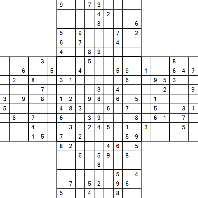 Cross Sudoku - Schwierig