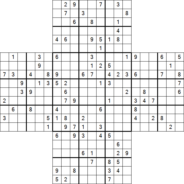 Cross Sudoku - Schwierig