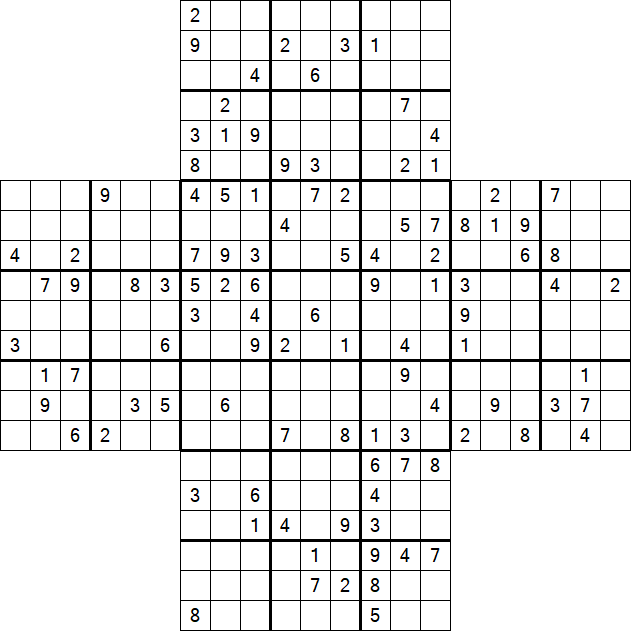 Cross Sudoku - Schwierig