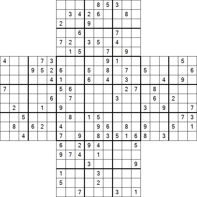 Cross Sudoku - Schwierig