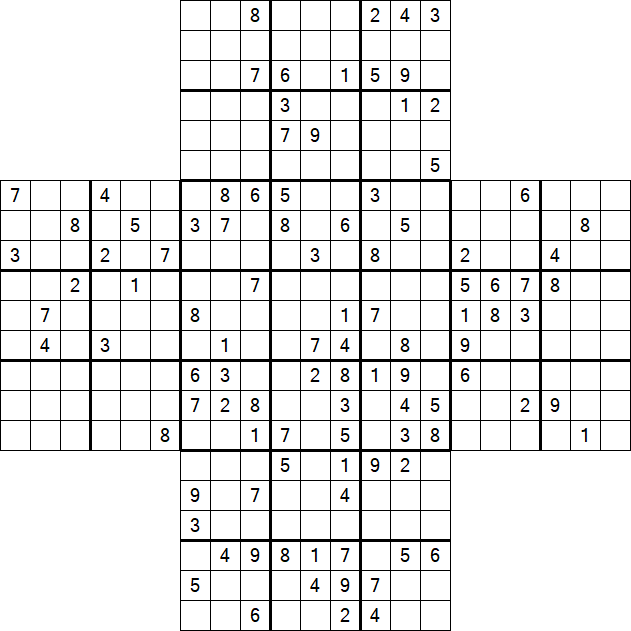 Cross Sudoku - Difícil